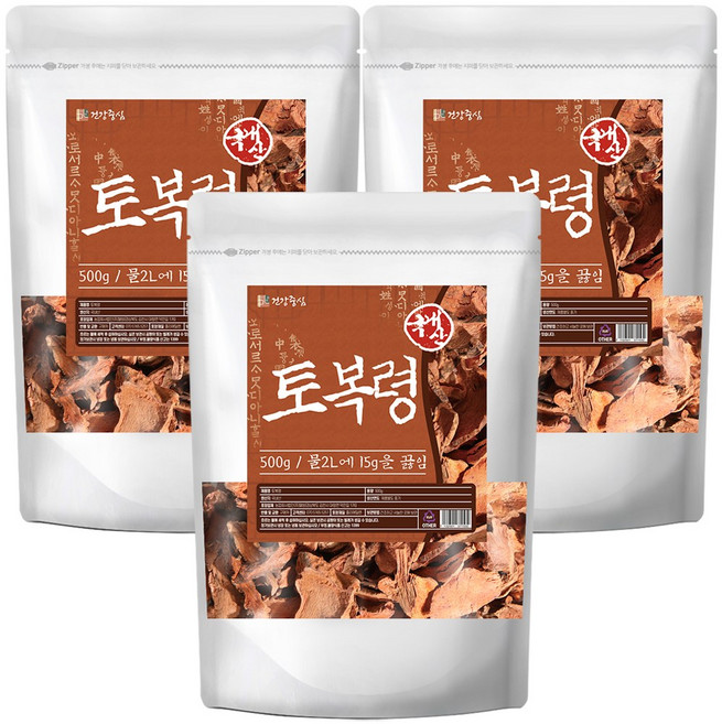 건강중심 국산 토복령 500g 망개나무뿌리, 3개
