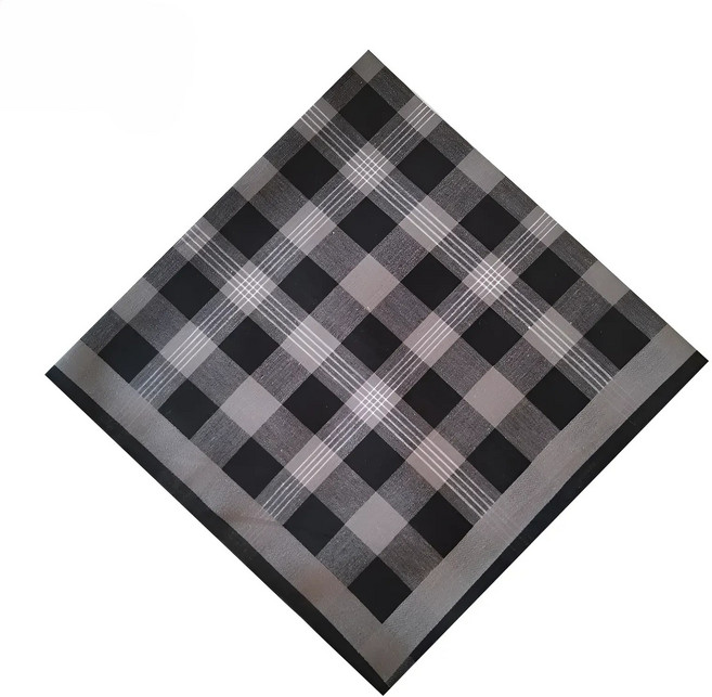 43cm 순면 100% 젠틀 데일리 체크 코튼 남성 손수건 4종