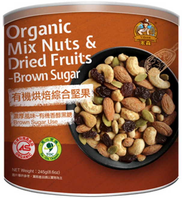 青荷有機 纖時代 烘培綜合堅果(黑糖) 245g, 1個