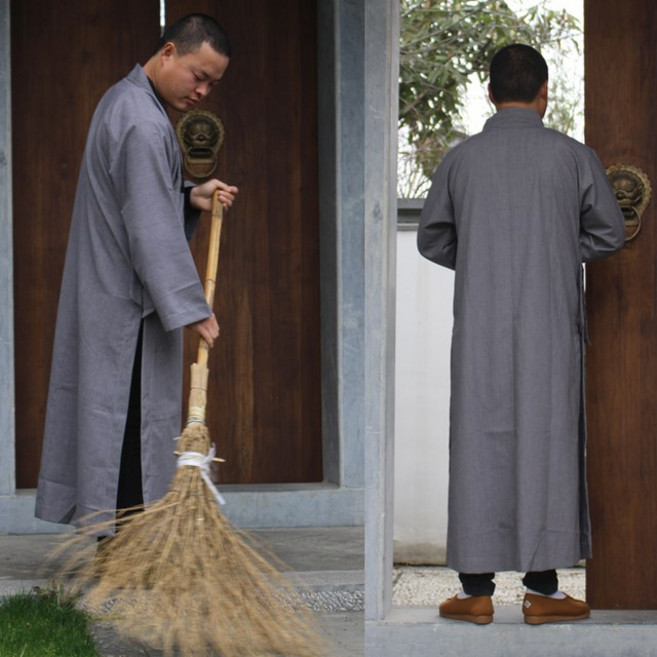 승려복 불교 승려 예복 의상 소림 명상 유니폼 전통, [05] L, [02] 승려복 그레이