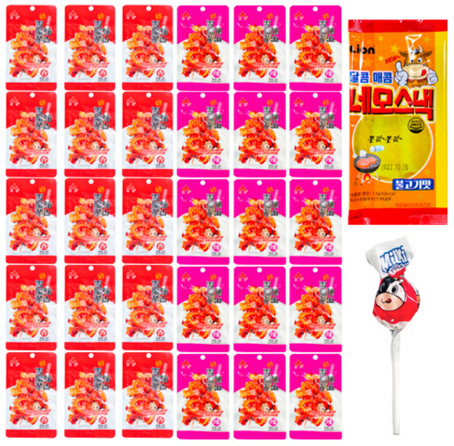 곤약간식 설곤약 혼합세트 (향라15개+마라15개)+네모스낵+밀키타, 562g, 1세트