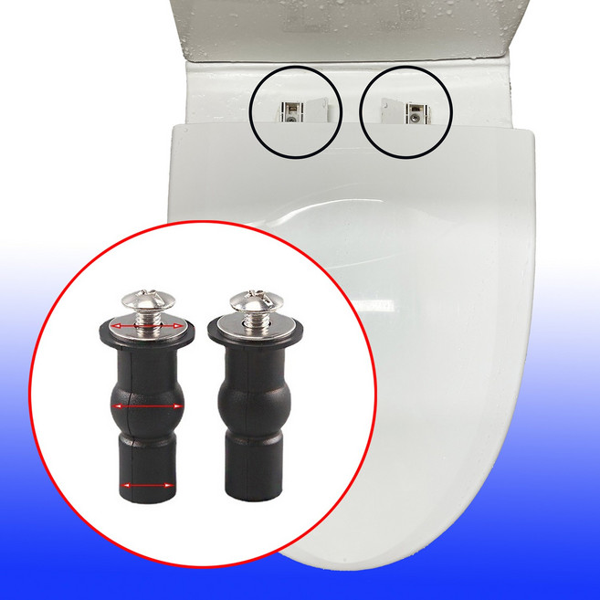 변기 커버 나사 교체 양변기 시트 연결 볼트 뚜껑 흔들림 고정 경첩 부속 부품, 2개