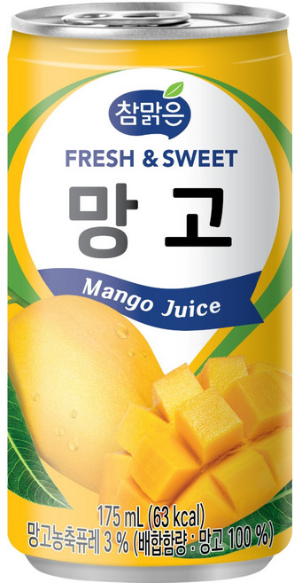 대일 참맑은 망고 175ml x 30캔 / 업소용 캔음료 망고 주스 음료수, 30개