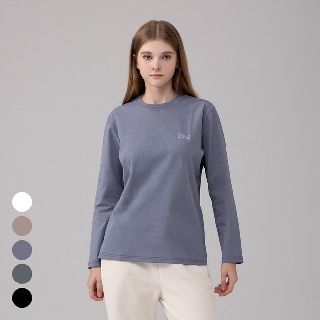 에버라스트 여성 레귤러핏 긴팔 티셔츠 기본티 긴팔티