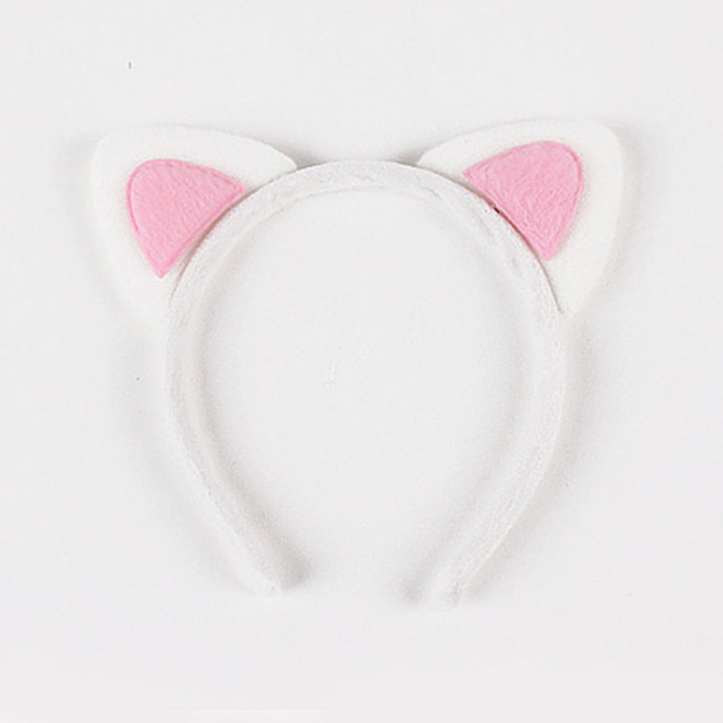 고양이머리띠 응원 파티 놀이동산 머리띠, 1개, 화이트