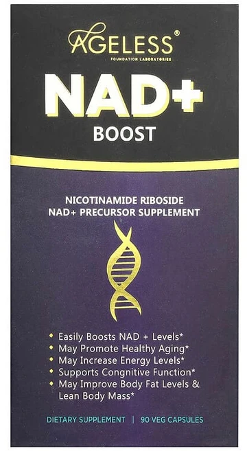 Ageless Foundation Laboratories NAD+ 부스트 베지 캡슐 90정 NAT-78999, 1개 - 쿠팡