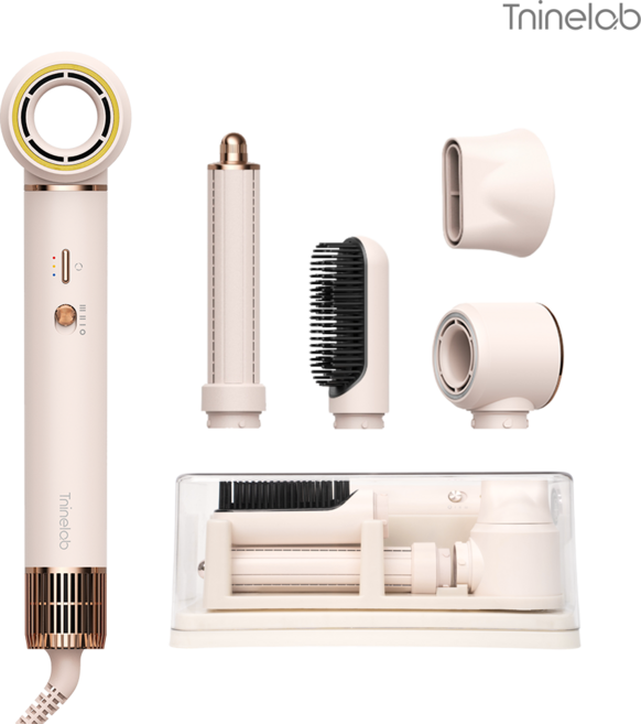 [최초 미니] 티나인랩 티나인 BLDC 헤어 스타일러 에어브러쉬 4in1 가벼운 멀티 고데기 여행용 드라이기, 로즈글로우, TLB-STR4000