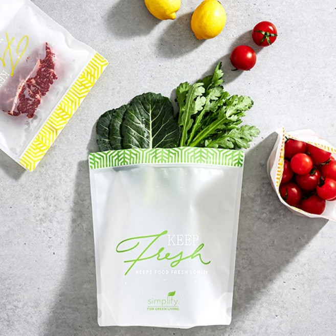 다회용 신선식품전용 지퍼백 항아리 기능을 닮은 숨쉬는 특허스탠딩지퍼백, 20개