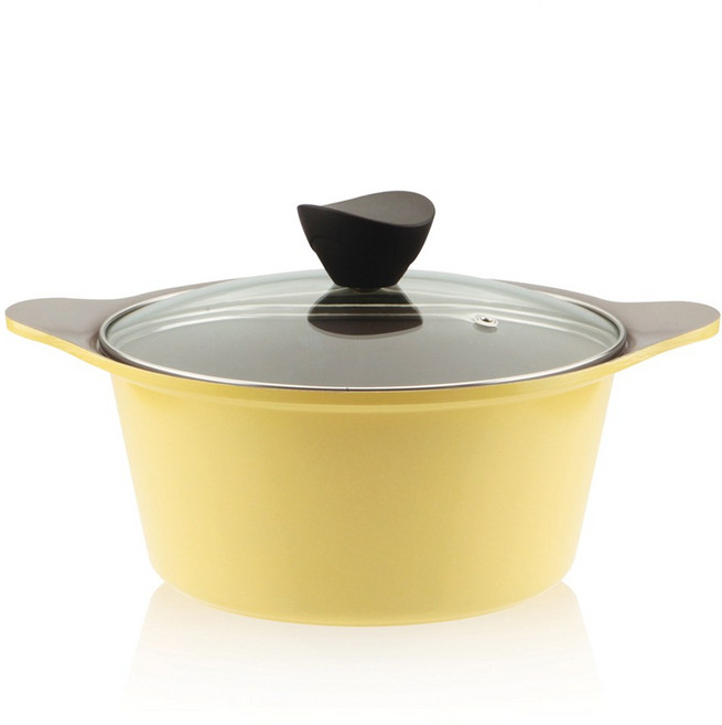키친웰 벨로스 세라믹코팅 양수냄비, 20cm, [색상]light 옐로우색, 1개