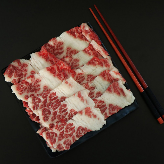 [한우공장] 투뿔한우 생차돌 사시미 덩어리, 1개, 200g