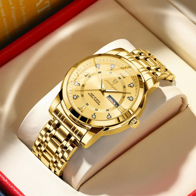 Cogot 남성 시계 브랜드 시계 야광 방수 고급 시계 더블 캘린더(이중 날짜)