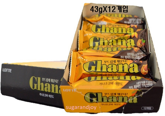 롯데 가나 아몬드 초코바 한곽, 516g, 5세트