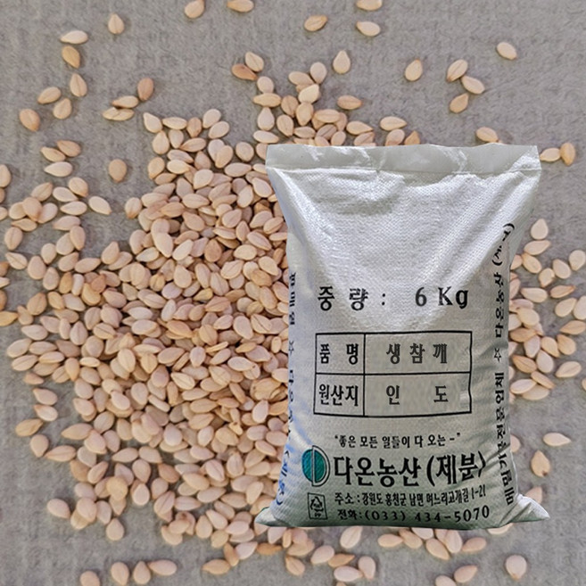 [다온농산] 수입 인도산 생참깨 -6Kg- 저렴한 가격, 6kg, 1개
