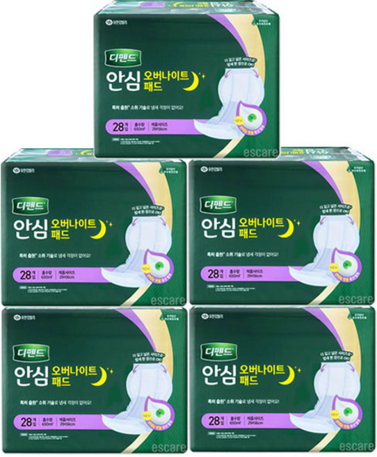 디펜드 라운드형 패드 안심 장시간용 속기저귀, 28개입, 5개