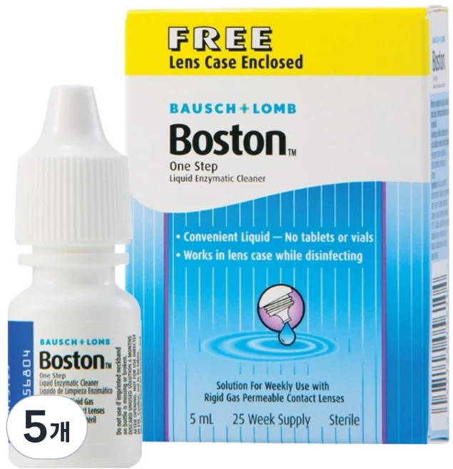 보스톤 바슈롬 원스텝 리퀴드 엔자임 클리너액, 5ml, 5개 - 쿠팡