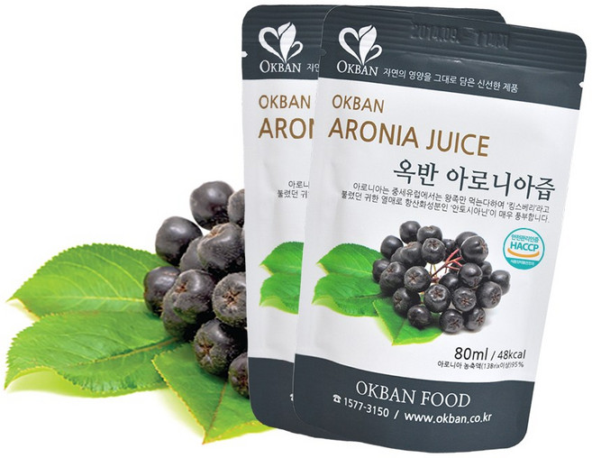 옥반식품 안토시아닌이 강력한 항산화성분이 많은 아로니아즙, 80ml