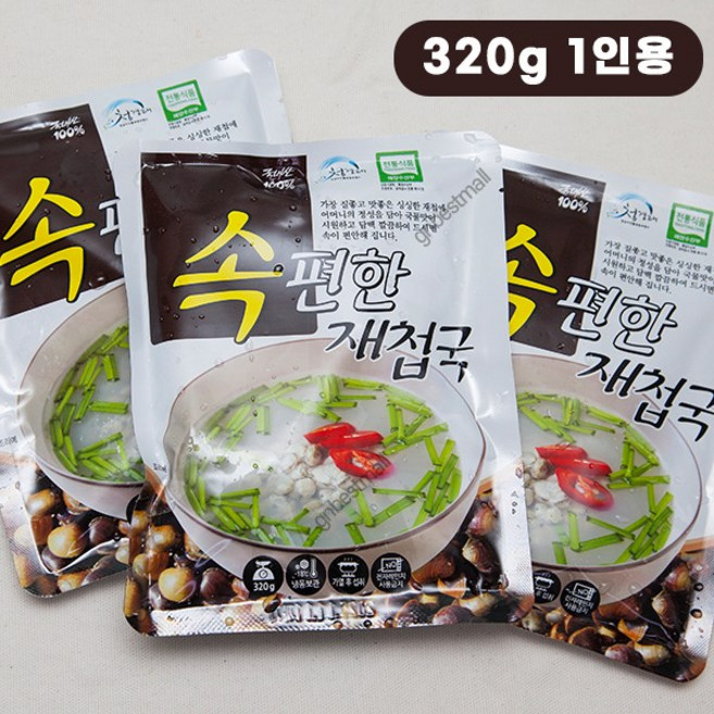섬진강 속편한 재첩국320g 즉석 혼밥 1인가구, 5개