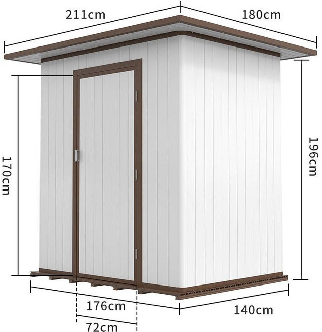 야외 농막 조립식창고 농기구보관함 정원 간이 농가 수납함 옥상 마당 수납 이동식 소형 창고, 대형(플라스틱 나무 바닥 포함)