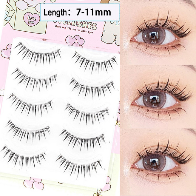 드림 디어 줄기 자연 자형 타입 투명 업그레이드 부드러운 14MM 속눈썹, W-1, 1개