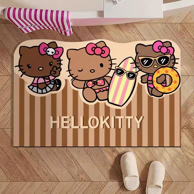 란틴 욕실 발매트 규조토 미끄럼방지매트 화장실 주방 발매트 미끄럼방지 패드 베란다 바닥매트 브라운 고양이, 브라운 A, 1개