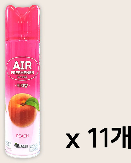 산도깨비 공기청향제 피치향, 300ml, 300g, 11개