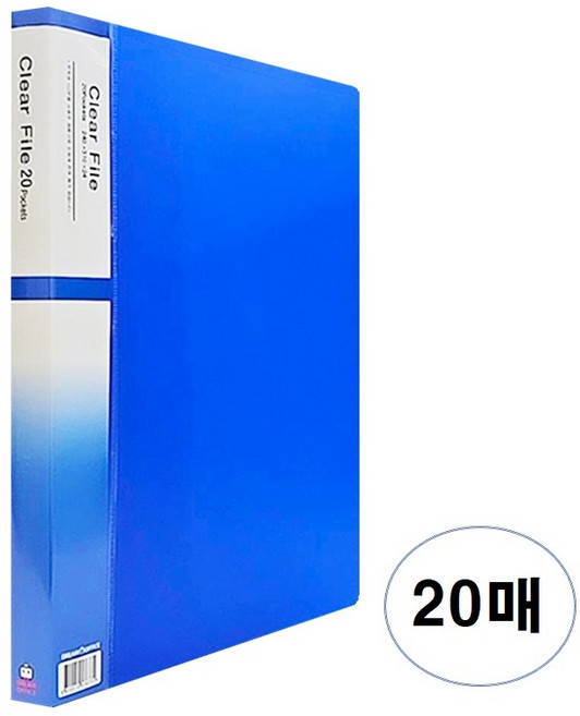 희망사무포인트 A4 클리어 파일, 01 파랑, 6개