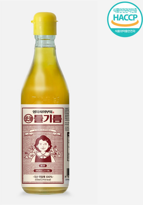 영자씨의 부엌 들기름 / 국산 2025년 햇들깨 저온압착 / 고소한 요리기름 / 350ml / HACCP 인증 / 통들깨 들기름 100%, 1개