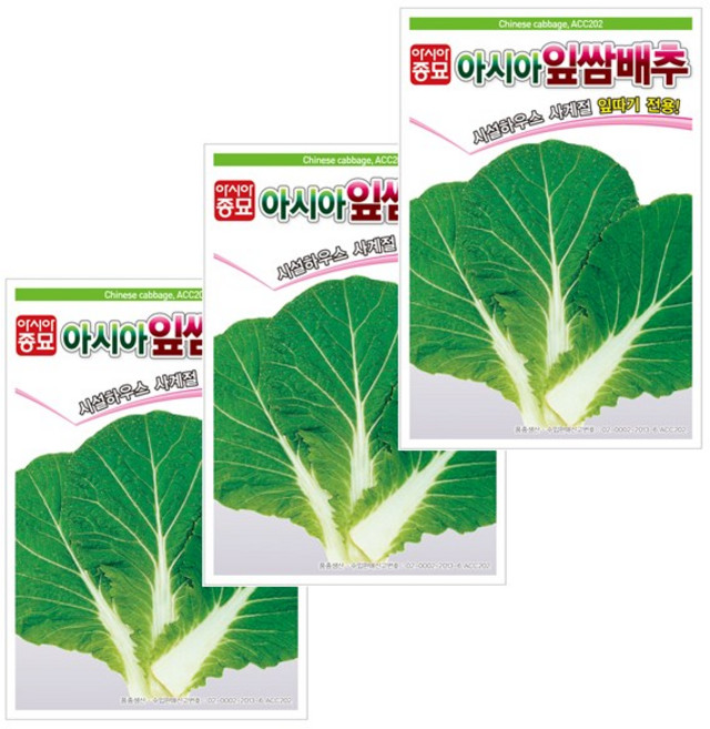 아시아종묘 씨앗 배추 잎쌈배추 500립 3ea, 3개