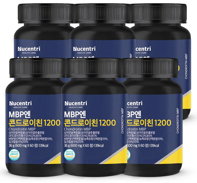 뉴센트리 콘드로이친 1200 MBP 식약처 HACCP 인증, 6개, 60정