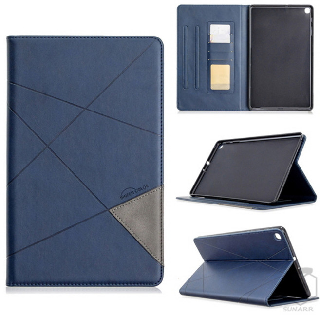 갤럭시탭S5e 10.5 T720 T725 빈티지라인 스탠드 카드수납 가죽 태블릿 케이스, stc078 블랙, 1개