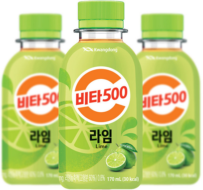광동 비타500 pet 170ml 라임 12입/비타민c/음료수, 12개
