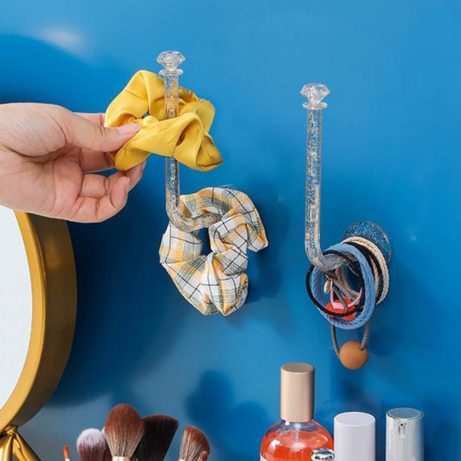 벽부착 수납걸이 다용도 다이아몬드 머리끈 악세사리 정리대 욕실 주방 현관 보관, B타입, 1개