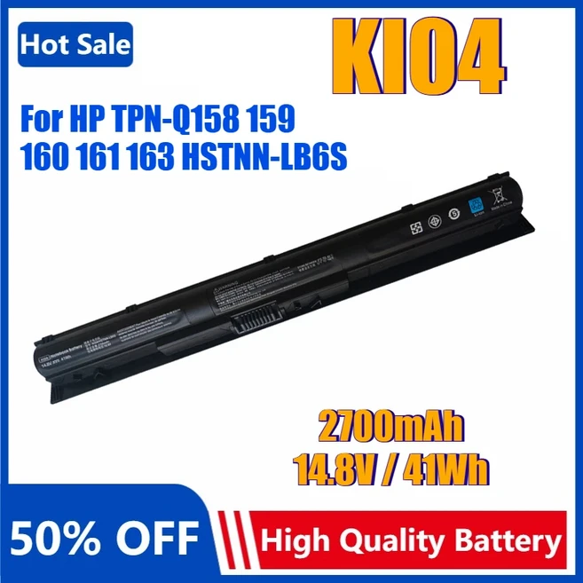 KI04 교체용 노트북 배터리 HP 800049-001 TPN-Q160 HSTNN-LB6R Bateria, 01 KI04 Battery, 01 CHINA