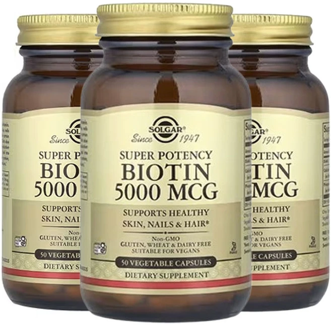 솔가 비오틴 맥주효모 5000mcg 50캡슐 3개 비타민B7 바이오틴 Biotin, 50정 - 쿠팡