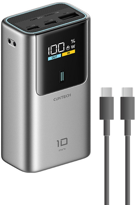 CUKTECH 酷態科 10號MINI 行動電源 PB1055 10000mAh 55W, 灰色-本體Wh+CCC,7天