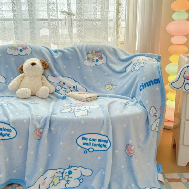 FATTYS산리오 사계절 극세사 무릎담요 캠핑용 휴대용 포근한 사무실 담요 100x150cm