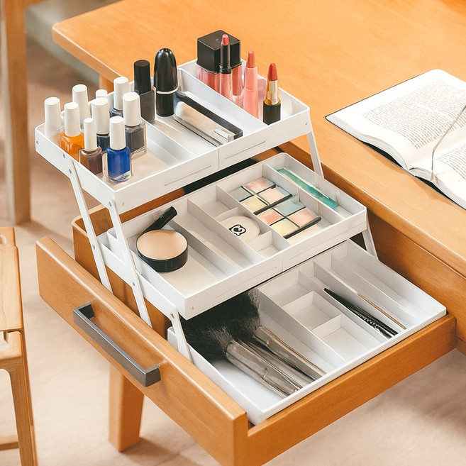 홈비 공간창조 펼치는 책상 화장대 옷장 서랍정리함, 1개, 3단 일반형