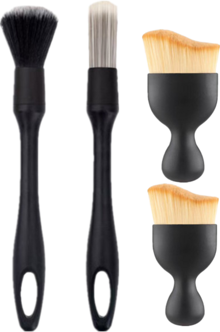 옐로우베이스 디테일링 세차 실내 먼지 제거 브러쉬 세트, 1개, 4종 세트