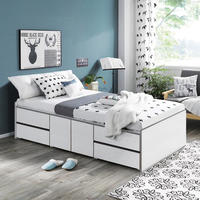 퍼스웰 샤인2단 무헤드 LPM수납서랍침대 프레임.슈퍼싱글(WF_276)