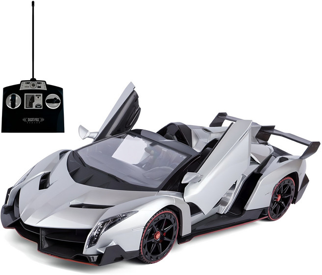 토이게이트 아동용 1:14 27MHz 2WD LED 자동오픈 로드스터 스트라이크 RC카, 그레이, 1개