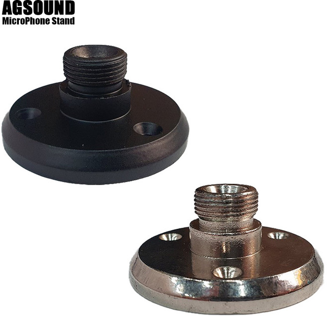 마이크스탠드 벽꼭지 원 고정 쇠 자바라 꽂이, 검정, 1개