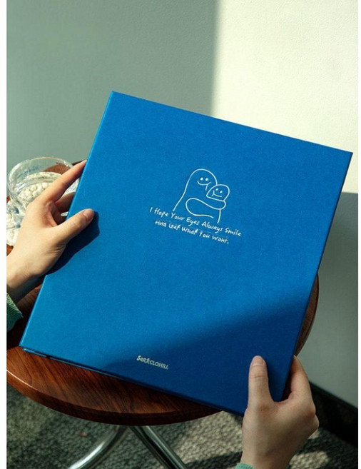 LEADS 포토북 일반포토앨범 사진앨범 가족용 대형 보관 책, 앨범 + 100장 3인치 사진, 포옹 계획  핑크