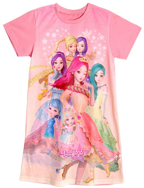 여아 아동잠옷 실내복 시크릿쥬쥬반팔원피스_루비