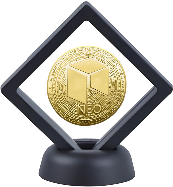 라온하제 비트코인 이더리움 리플 가상화폐 기념주화 코인 암호화폐 동전 수집 스텐드+장식장 포함, 26 네오 골드