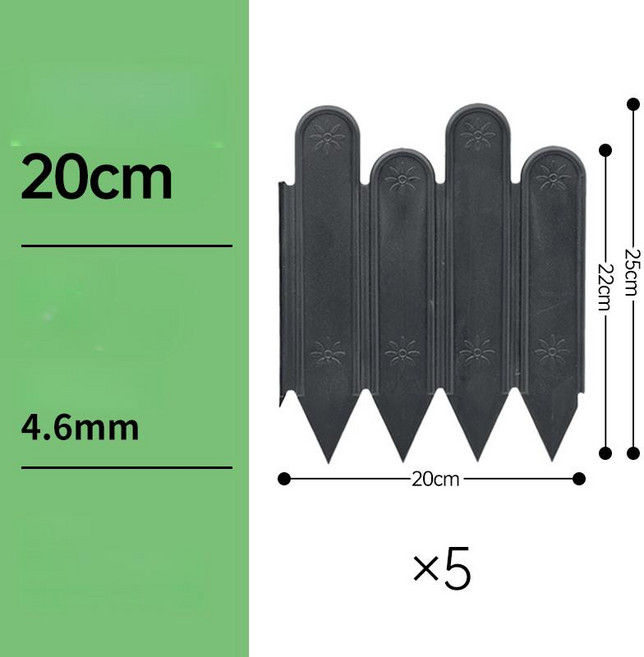 cha 화단경계목 화단꾸미기 정원울타리, 1개, 블랙 높이 (22-25cm) 2m