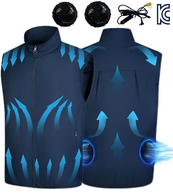 3단 바람 조절 쿨링 조끼 여름 선풍기 에어컨 냉풍 작업복 등산 낚시용