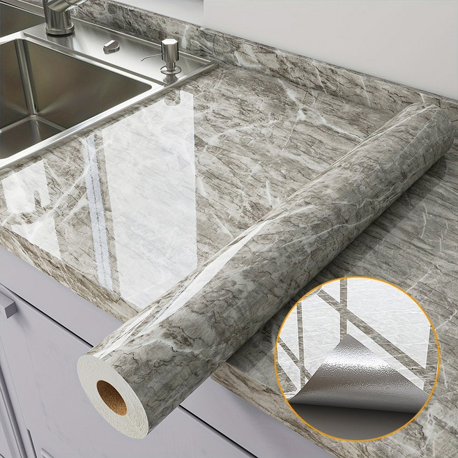 레디보드 대리석 시트지 60cm x 3m, 라이트그레이