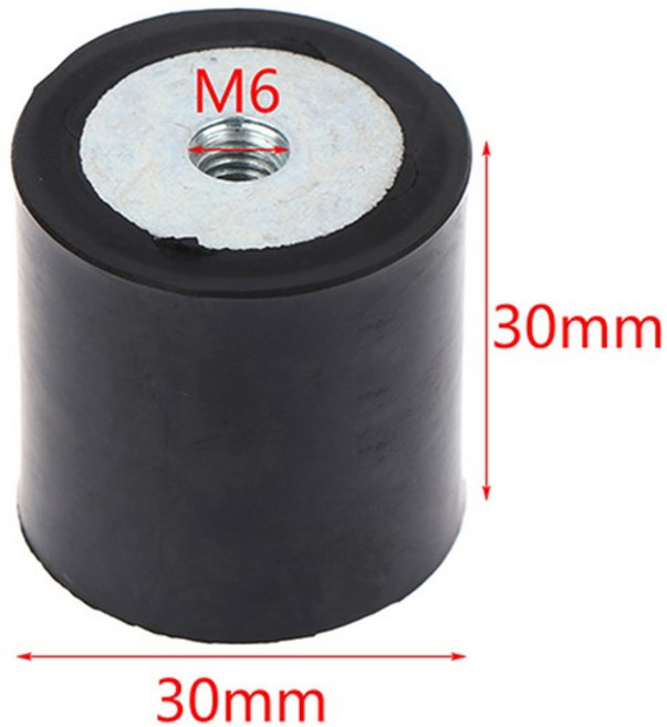 {MX} M4 M5 M6 M8 암나사 고무 충격 흡수 패드 진동 방지 패드 금속 무소음 블록 댐퍼 타입 DD 고무 마운트, 30x30mm M6