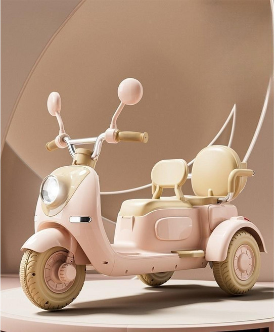 전동차 오토바이 장난감 세발자전거 전동바이크, 페일핑크, 1