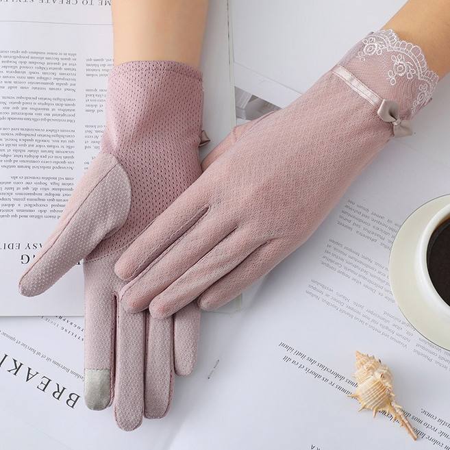 기쁘미네 여성 자외선차단 여름 매쉬 스마트폰터치 운전장갑